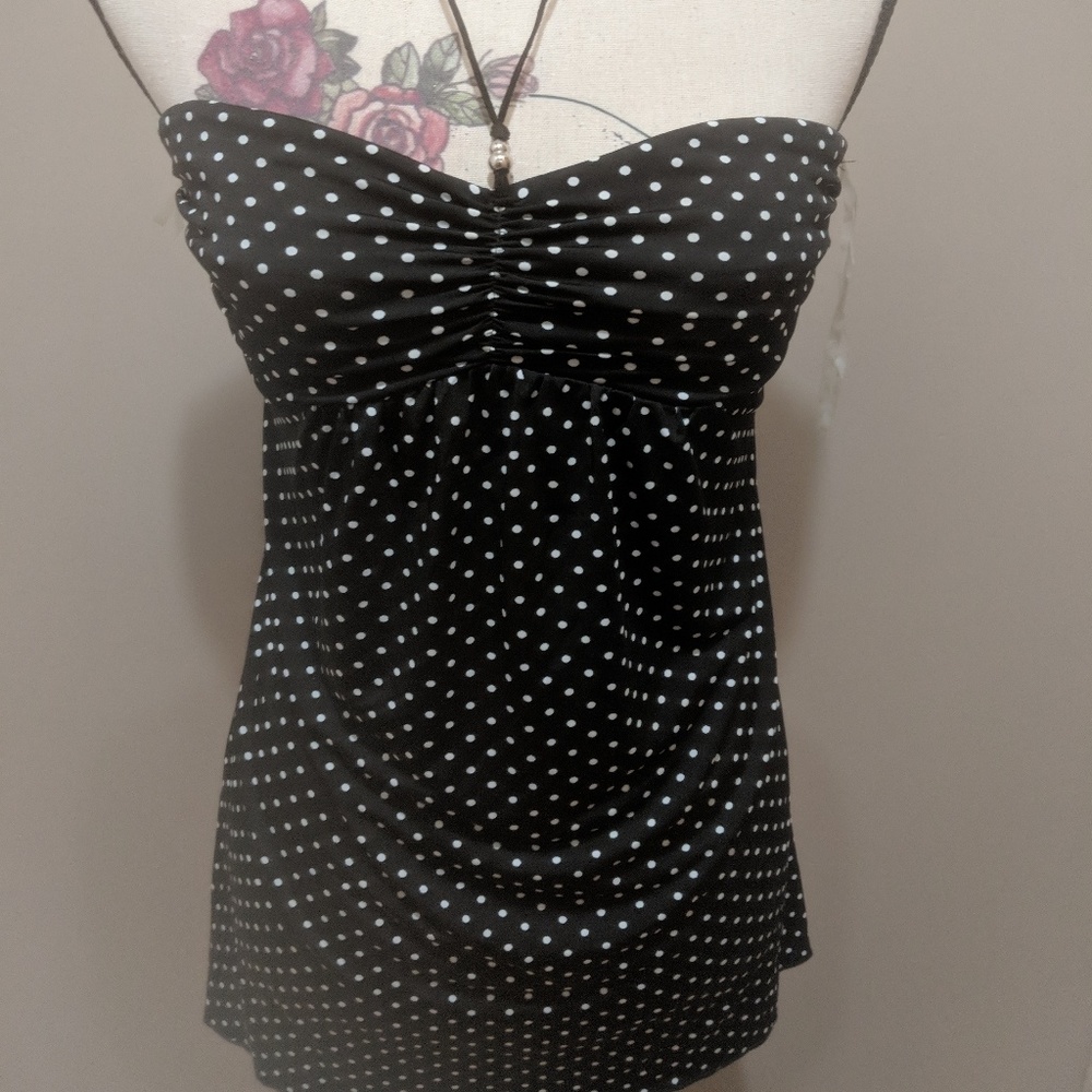 Polka dot halter top - M